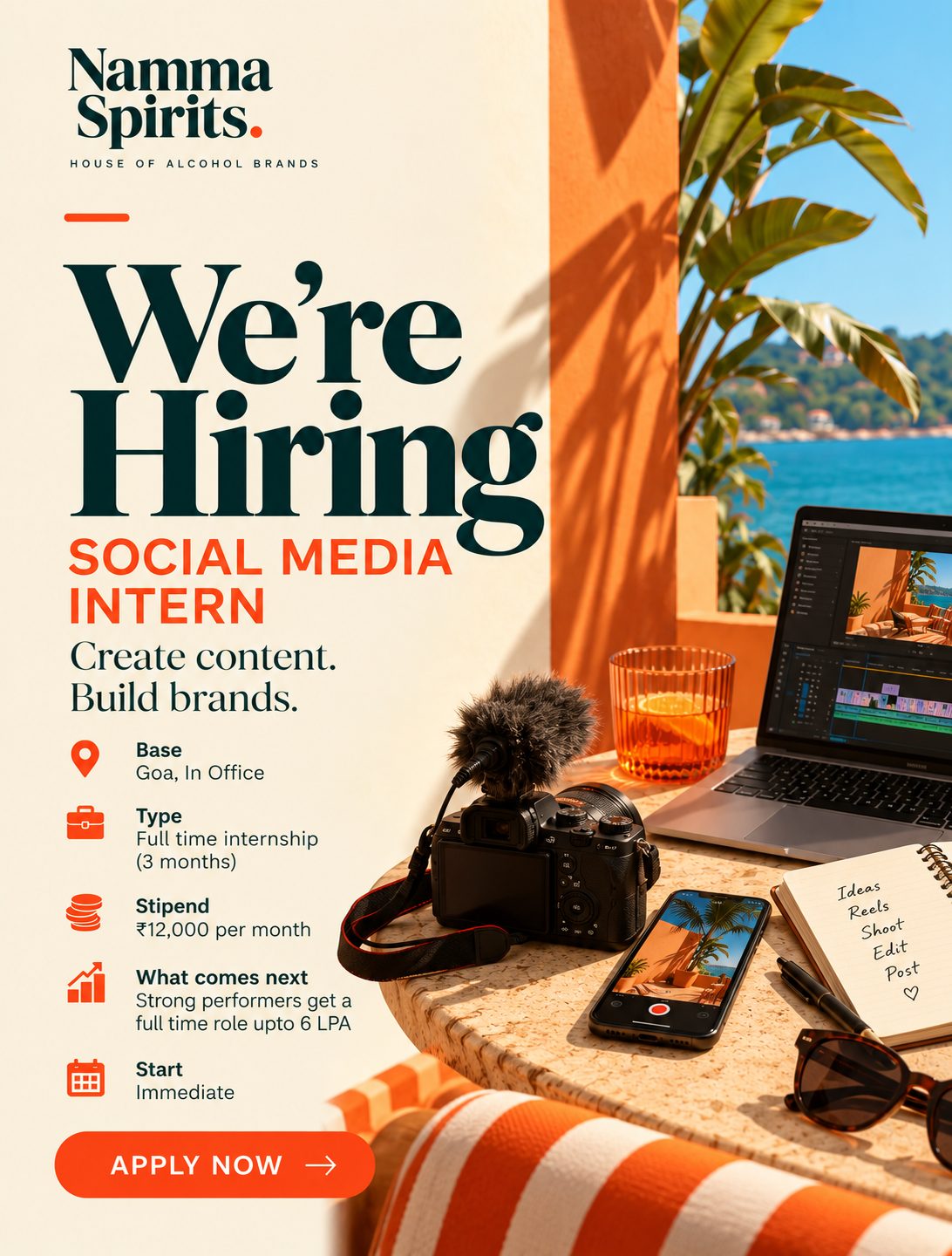 We're hiring: Social Media Intern, Goa. Create content. Build brands.